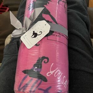 Pink Halloween Witch Halloween themed throw